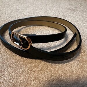 Anthropologie Black Belt with Gold Buckle